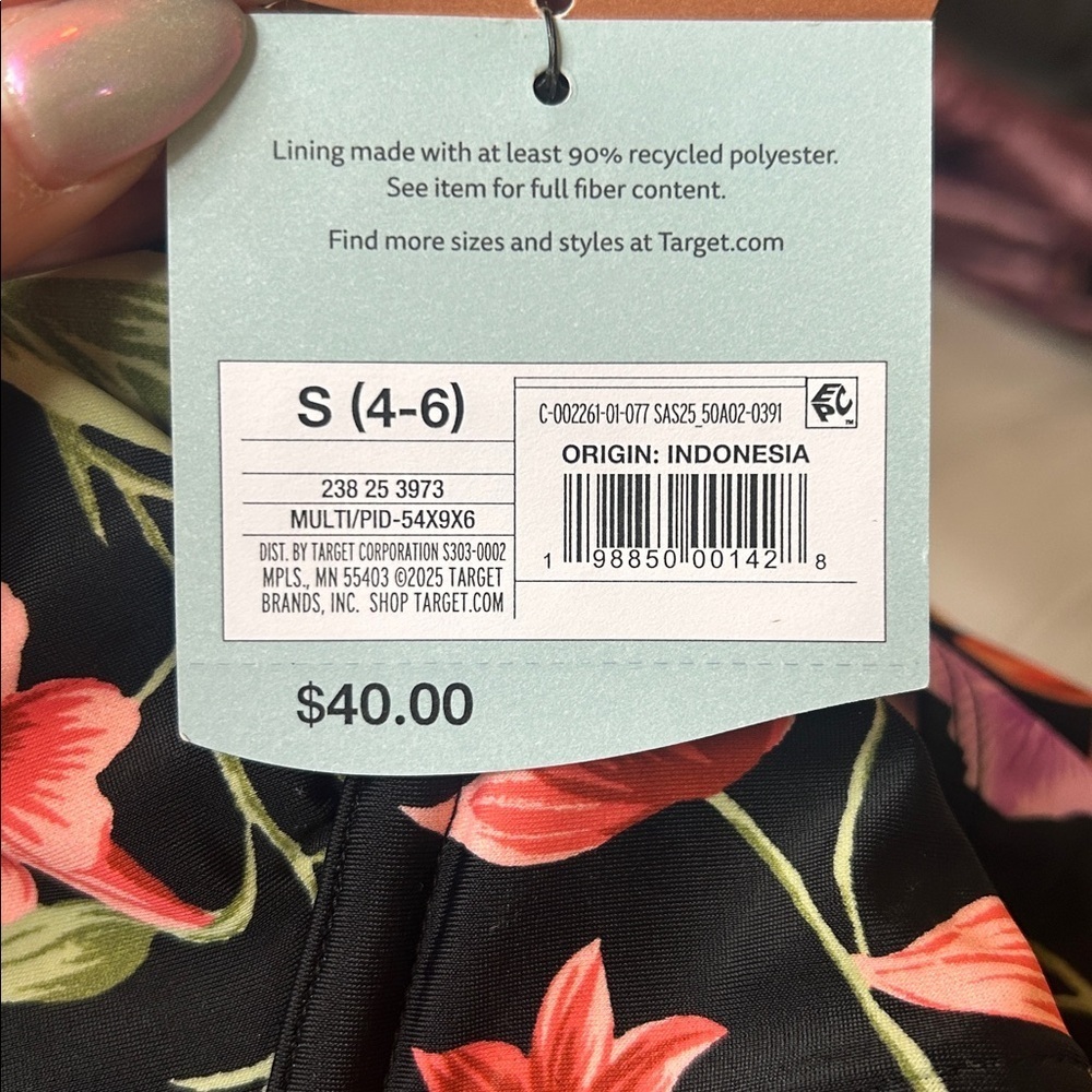NWT SHADE & SHORE Floral One Piece With Detachable Straps & Ruching - Picture 13 of 13